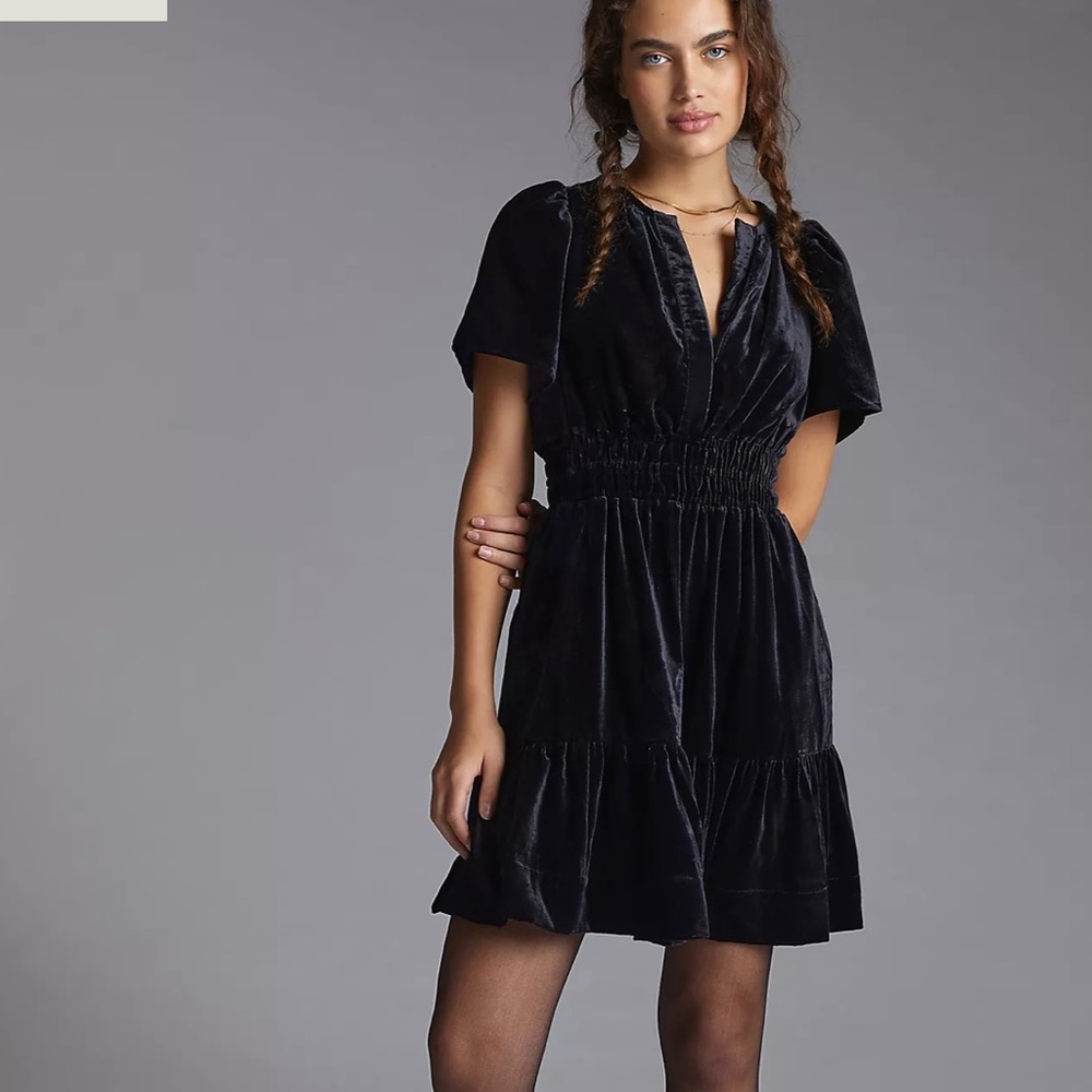 Maeve Somerset Velvet Mini Dress